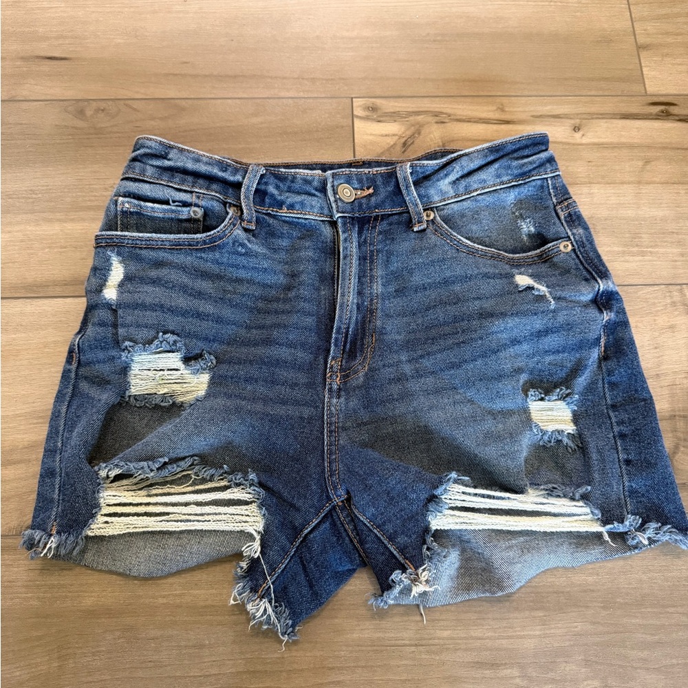 No Boundaries High-Rise Denim Shorts - Blue juniors 5